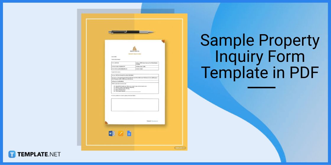 sample property inquiry form template in pdf