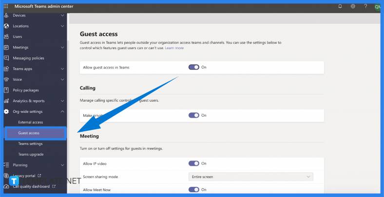 step 1 enable access for guests in the admin center of the teams 788x40