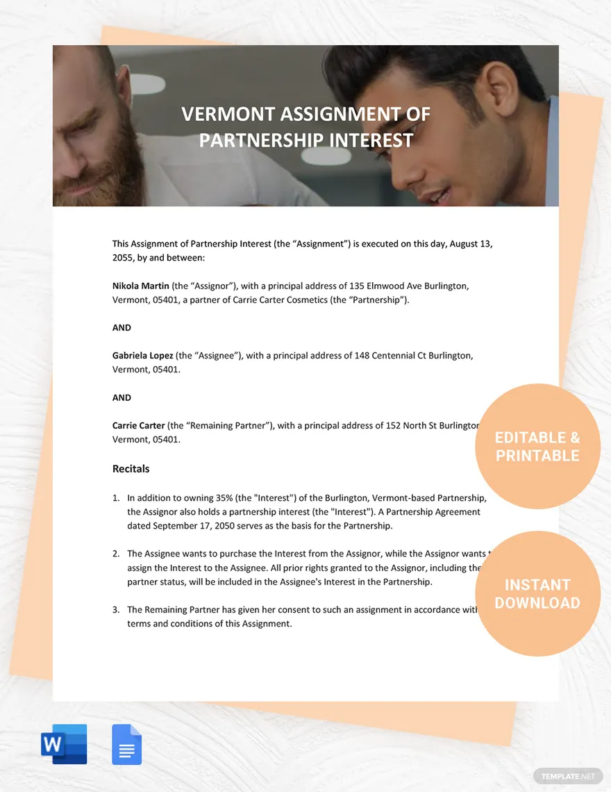 vermont-assignment-of-partnership-interest