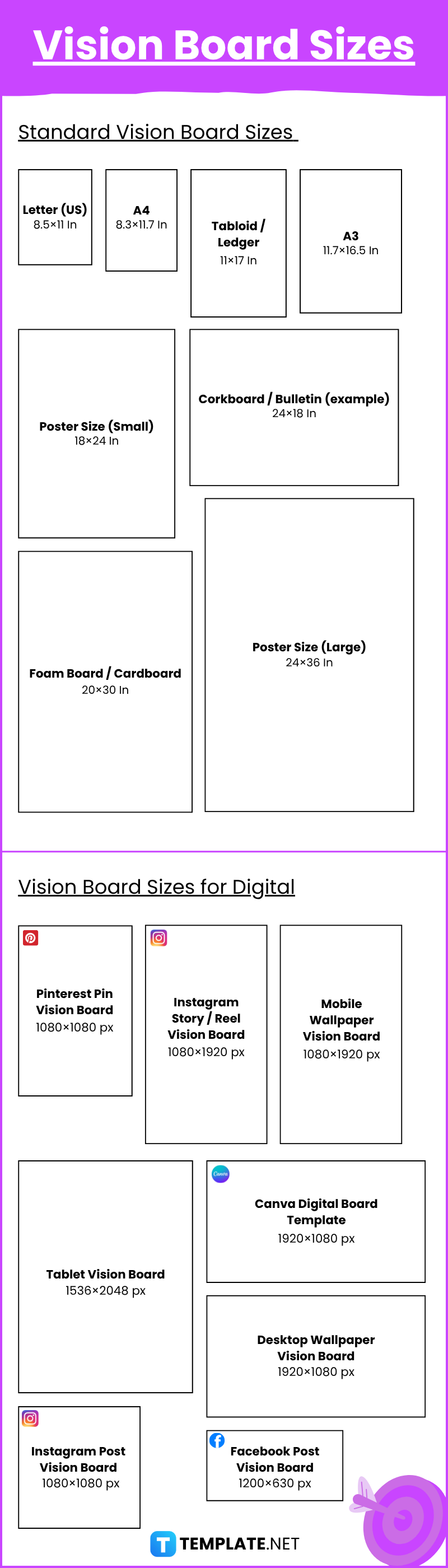 Vision Board Sizes