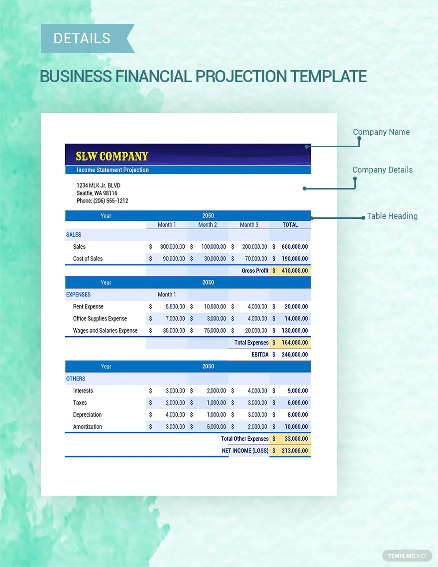 business financial projections