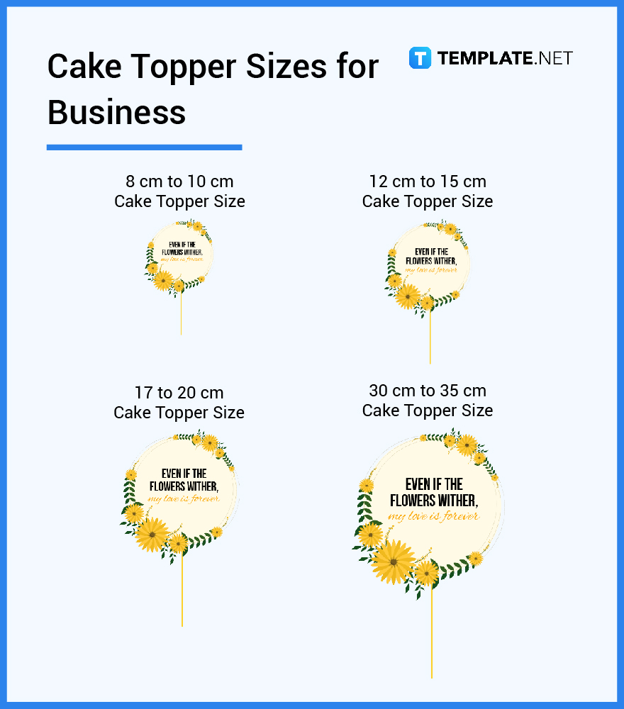 Cake Topper Size - Dimension, Inches, mm, cms, Pixel