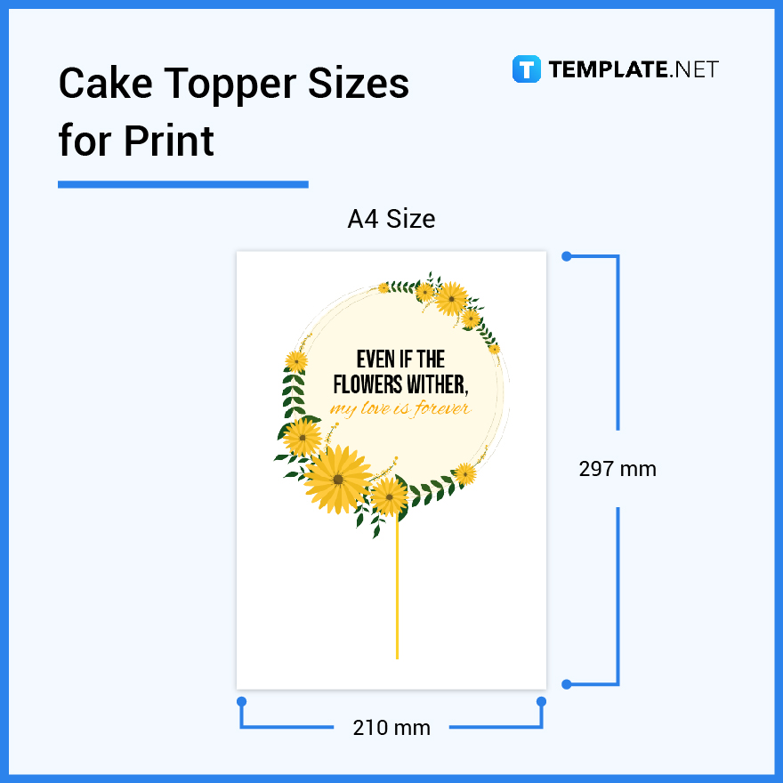 Cake Topper Size - Dimension, Inches, mm, cms, Pixel