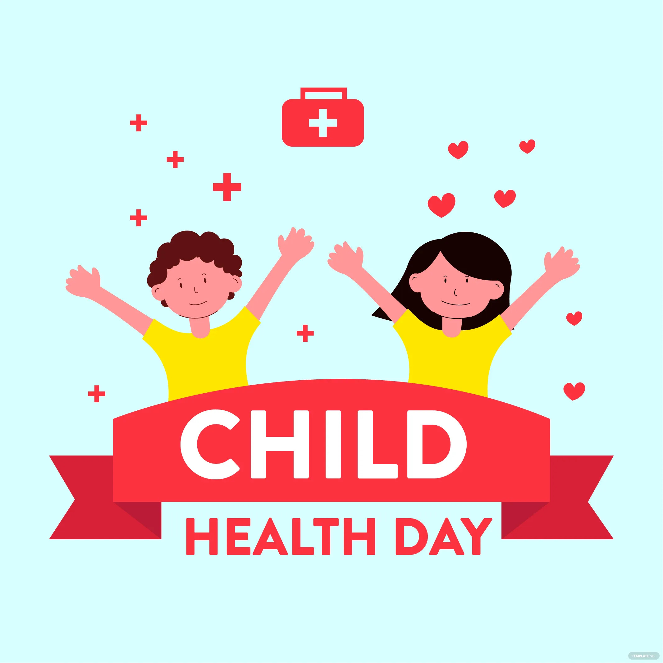 child health day illustration ideas examples