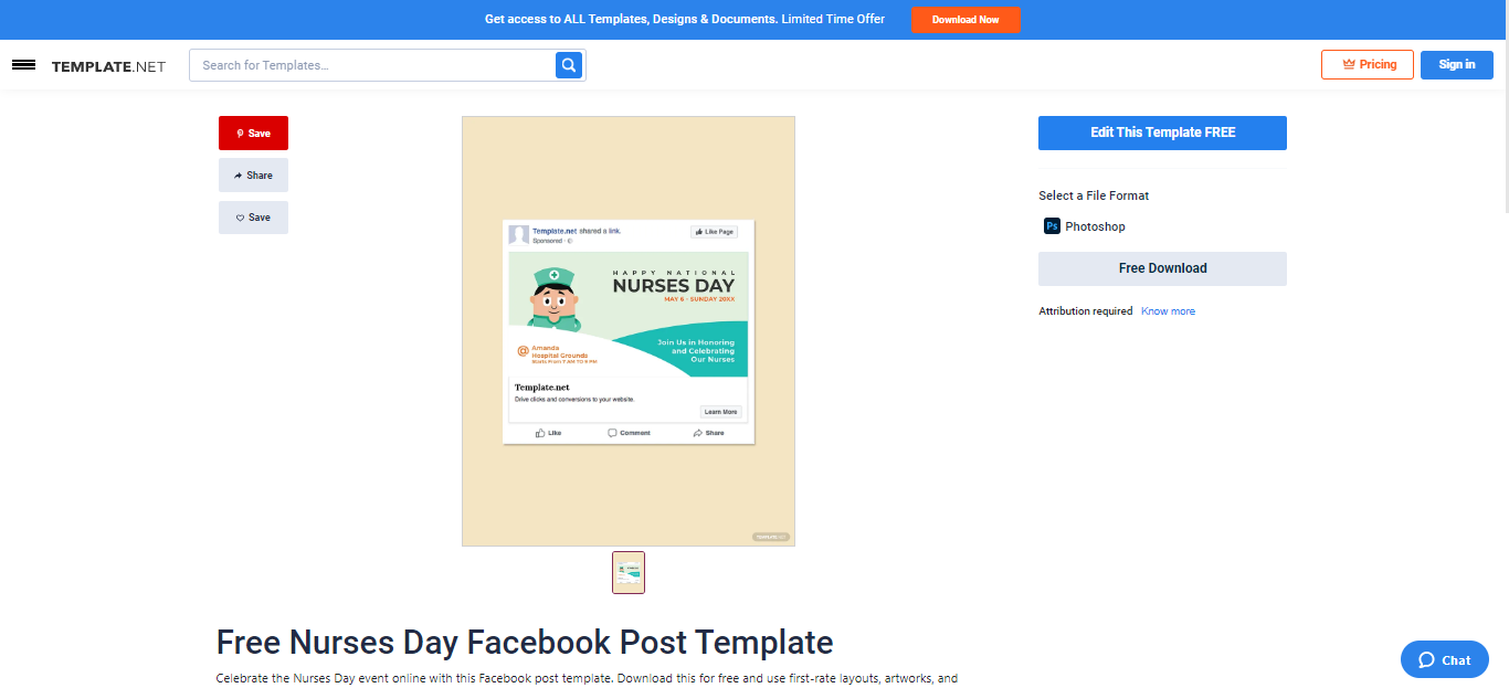 choose any available nurses day facebook post template