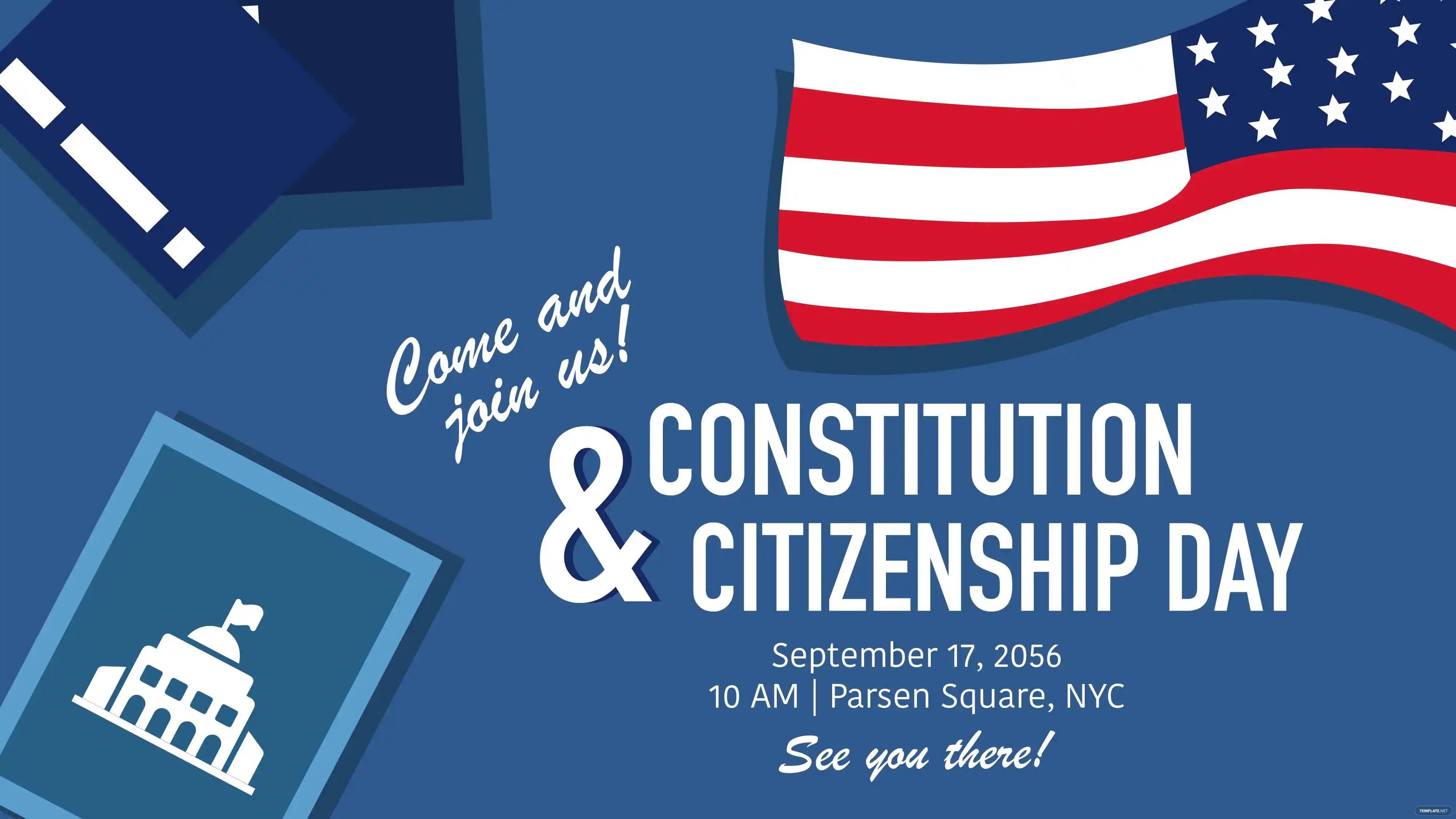 constitution and citizenship day invitation background