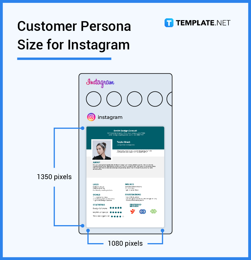 customer persona size for instagram