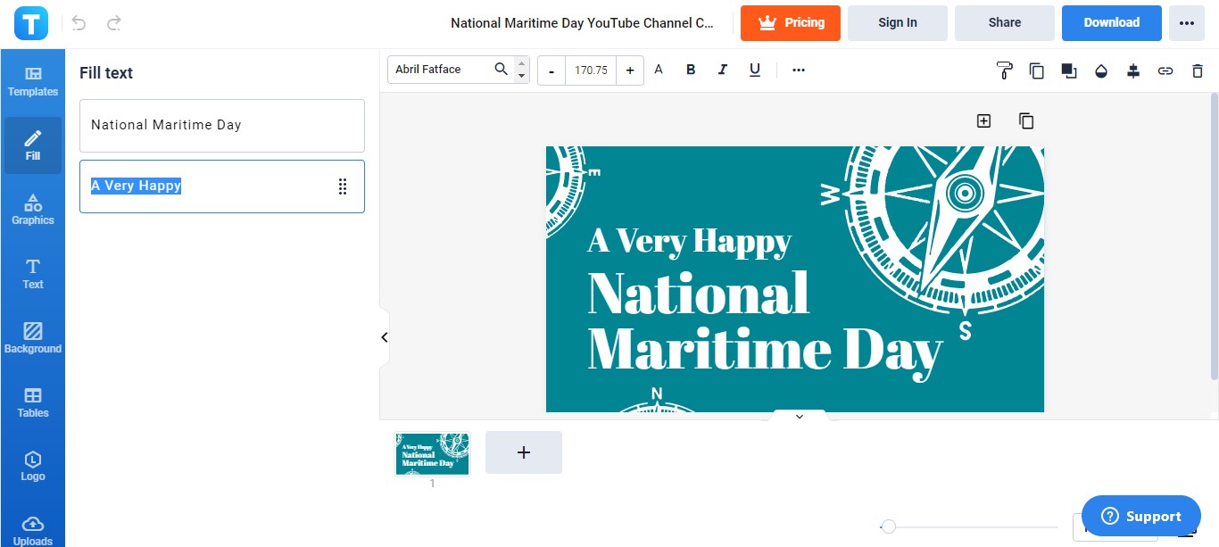 customize the national maritime day greeting