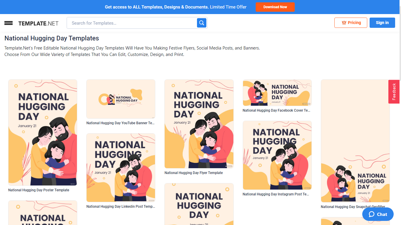 download a national hugging day instagram post template for free