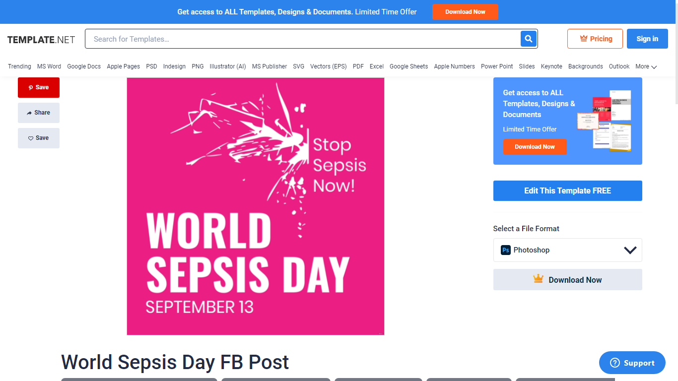download a world sepsis day facebook post template