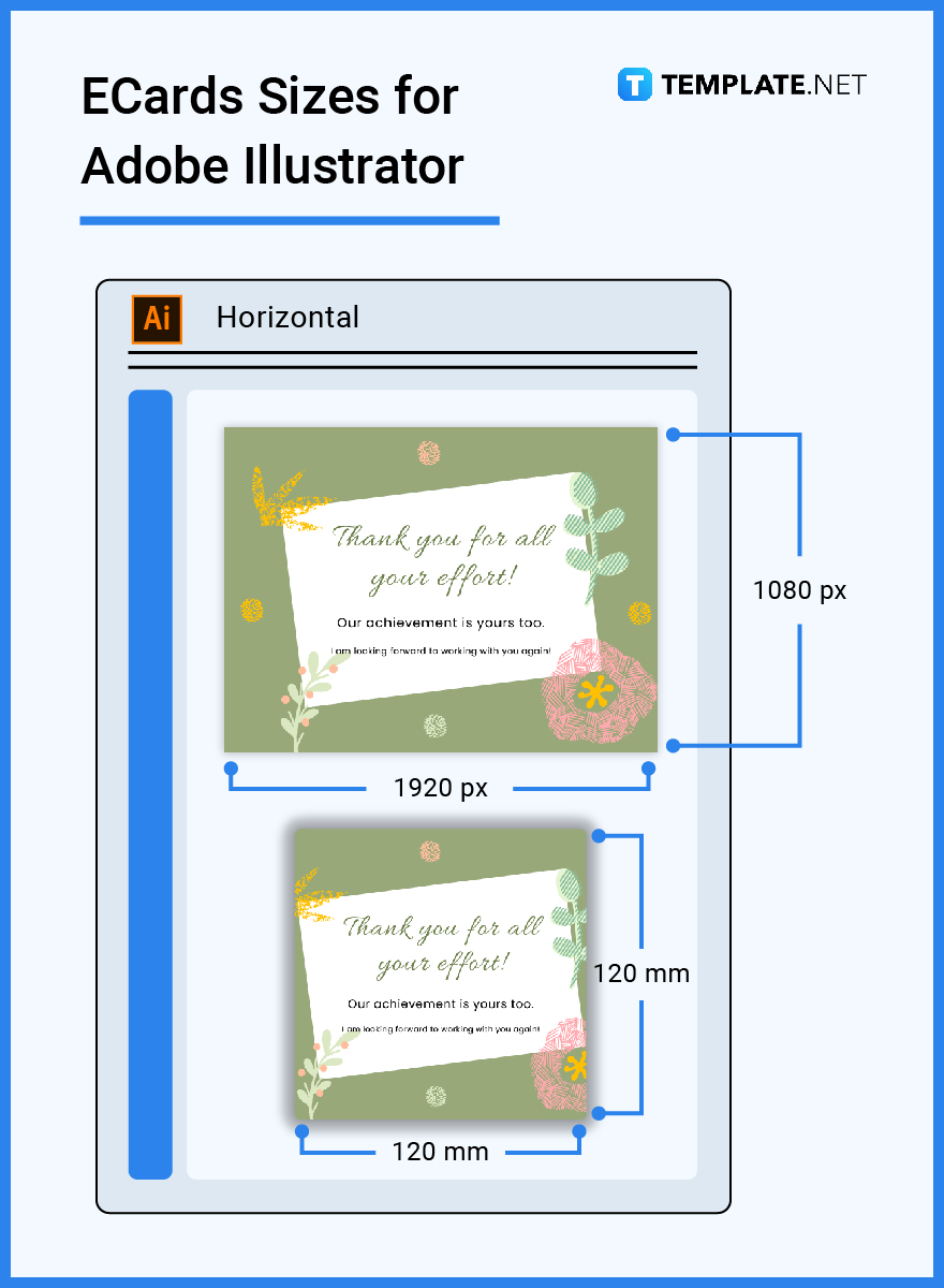 ecards sizes for adobe illustrator