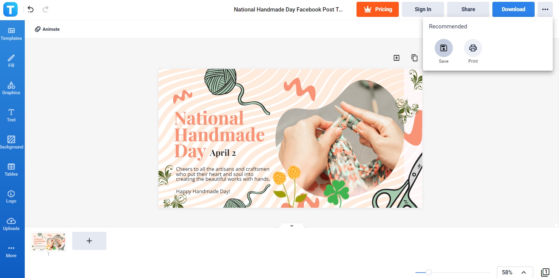 edit save and upload your national handmade day facebook post