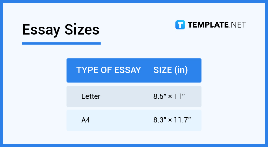 paragraph essay size