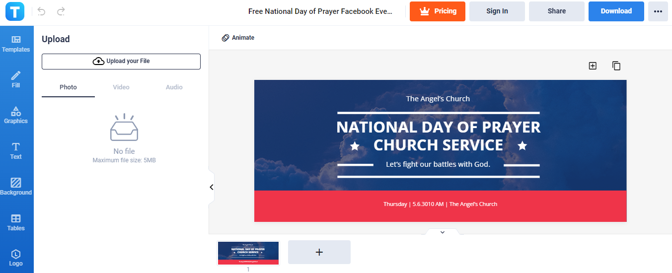 free national day of prayer facebook event cover