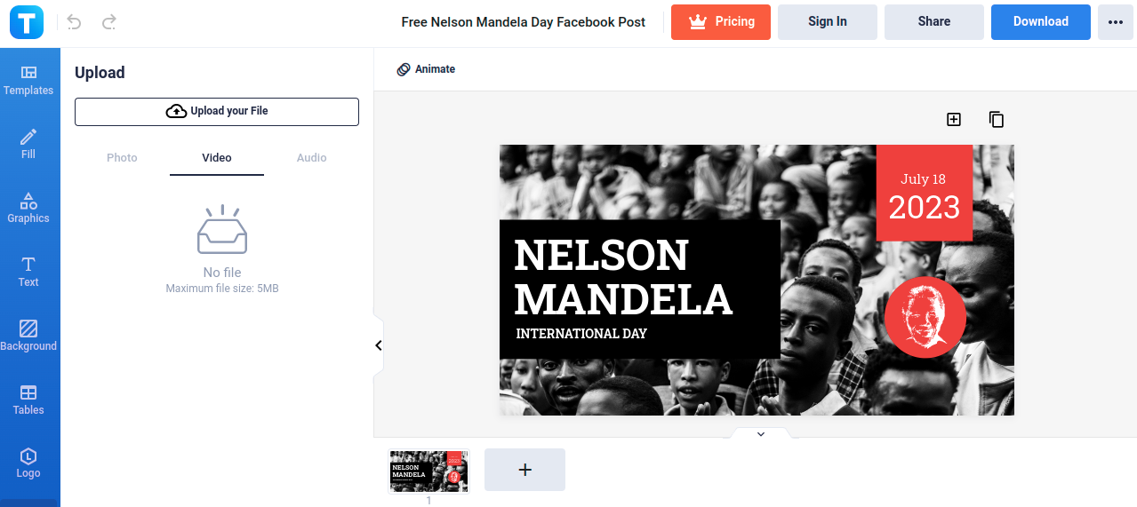 free nelson mandela day facebook post