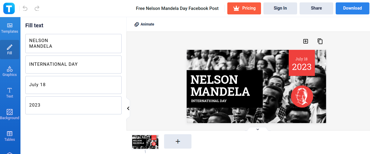free nelson mandela day facebook post