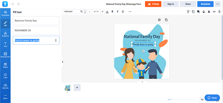 generate a national family day greeting