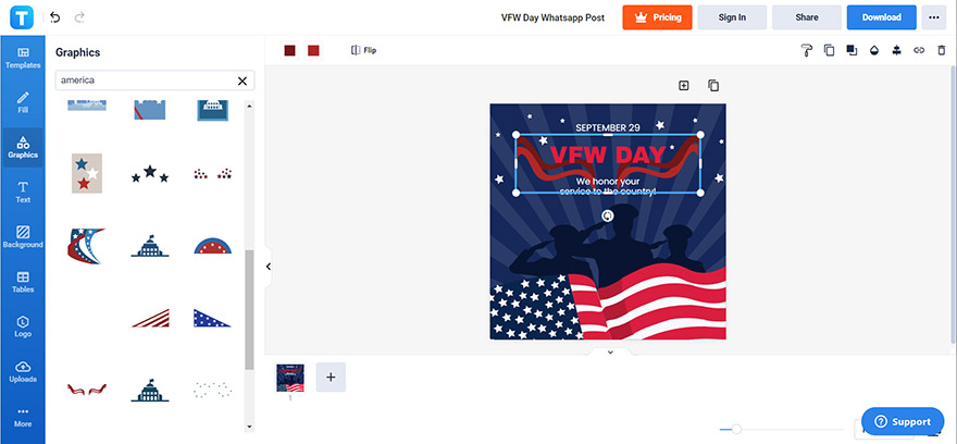 generate a vfw day greeting