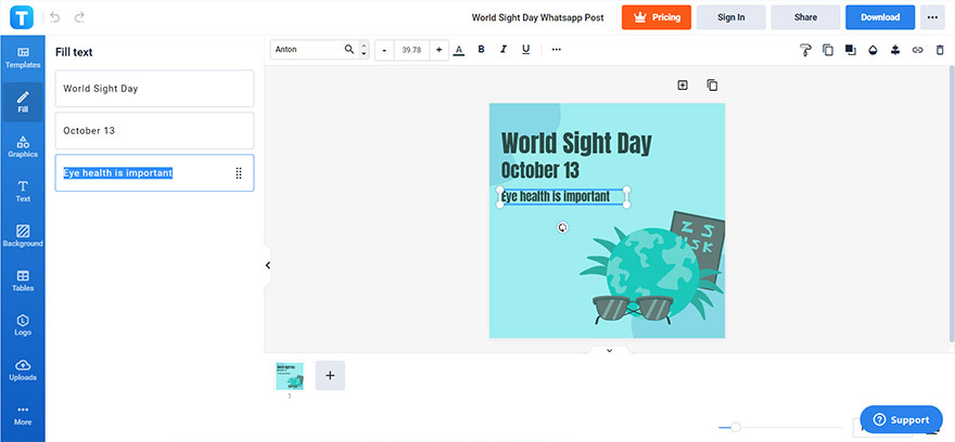 generate a world sight day greeting