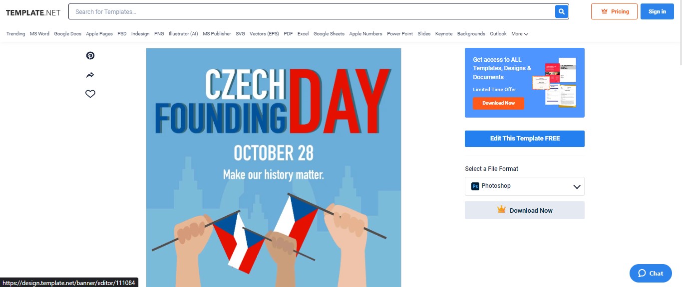 grab the czech founding day fb post template
