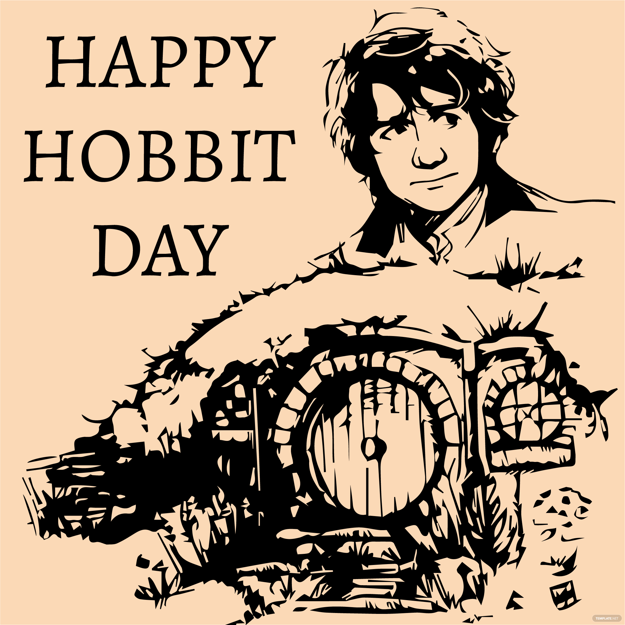 hobbit day drawing vector