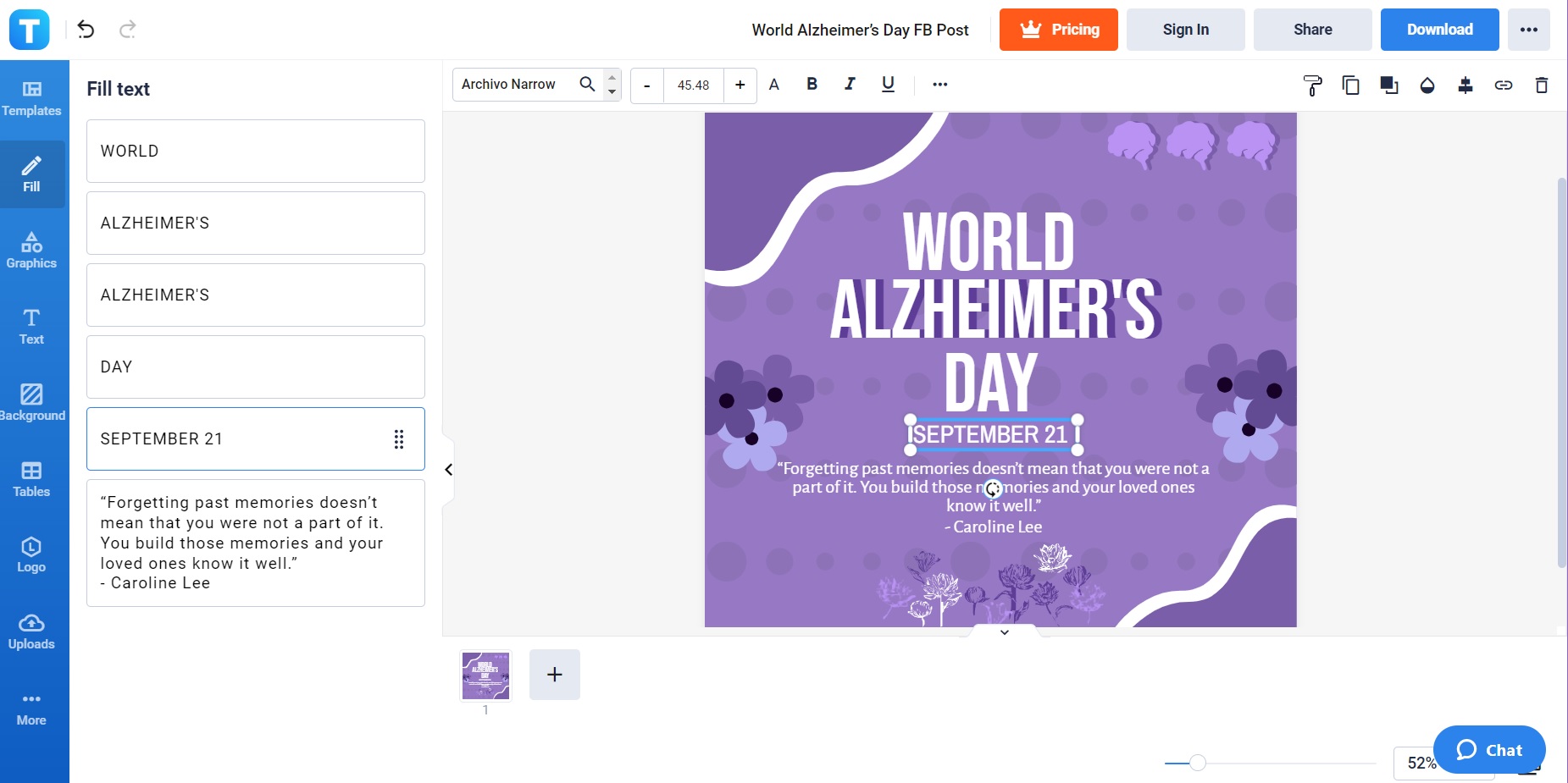 how to create a world alzheimers day social media post facebook step