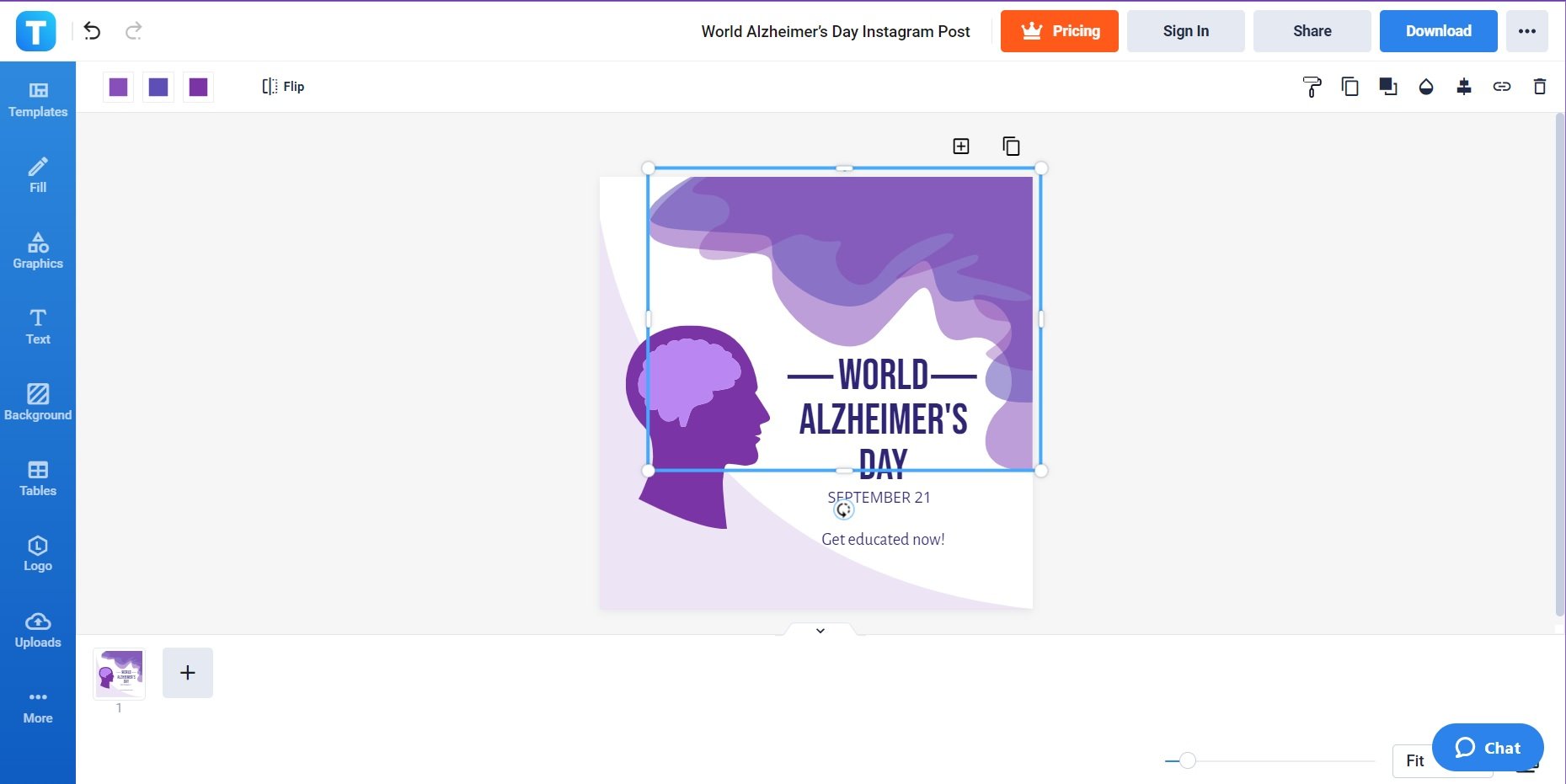how to create a world alzheimers day social media post instagram step