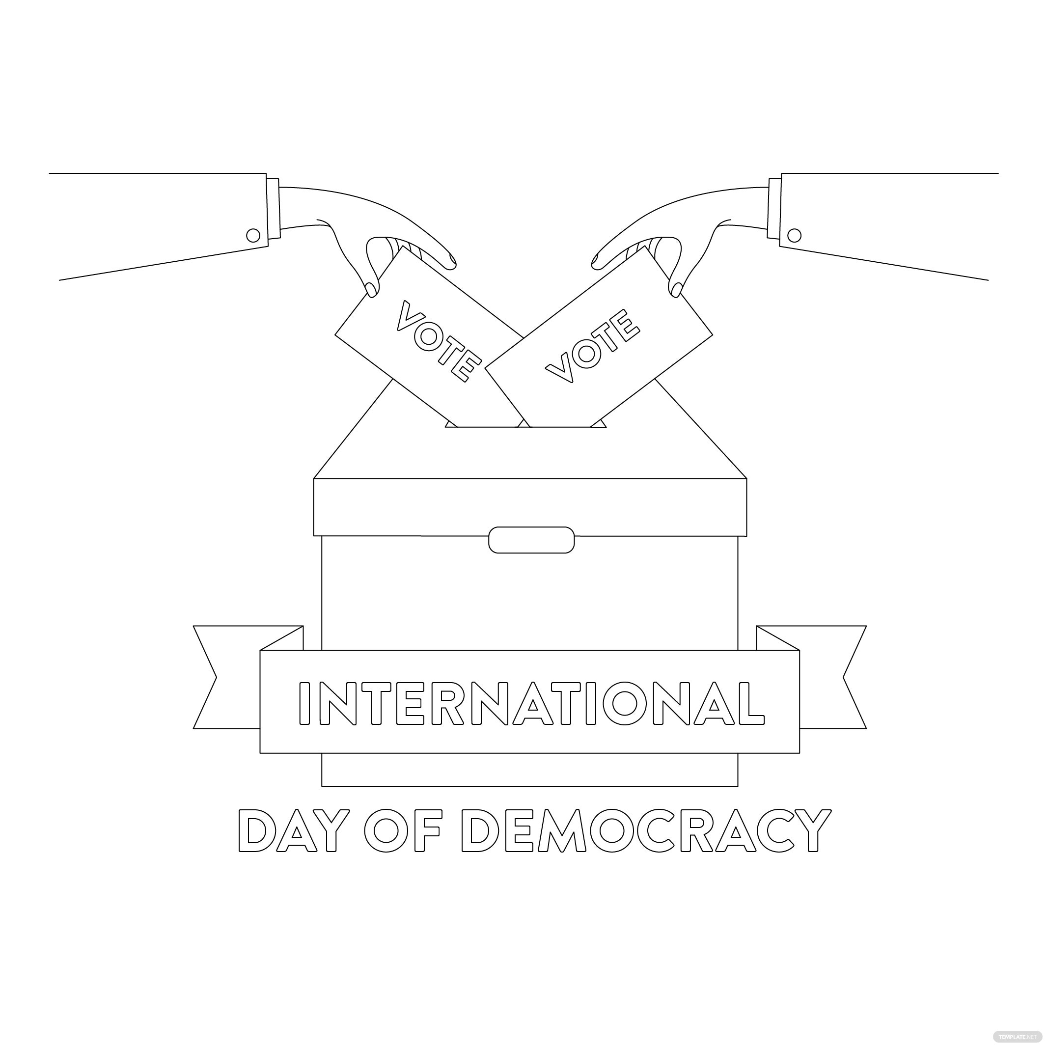 international day of democracy drawing vector