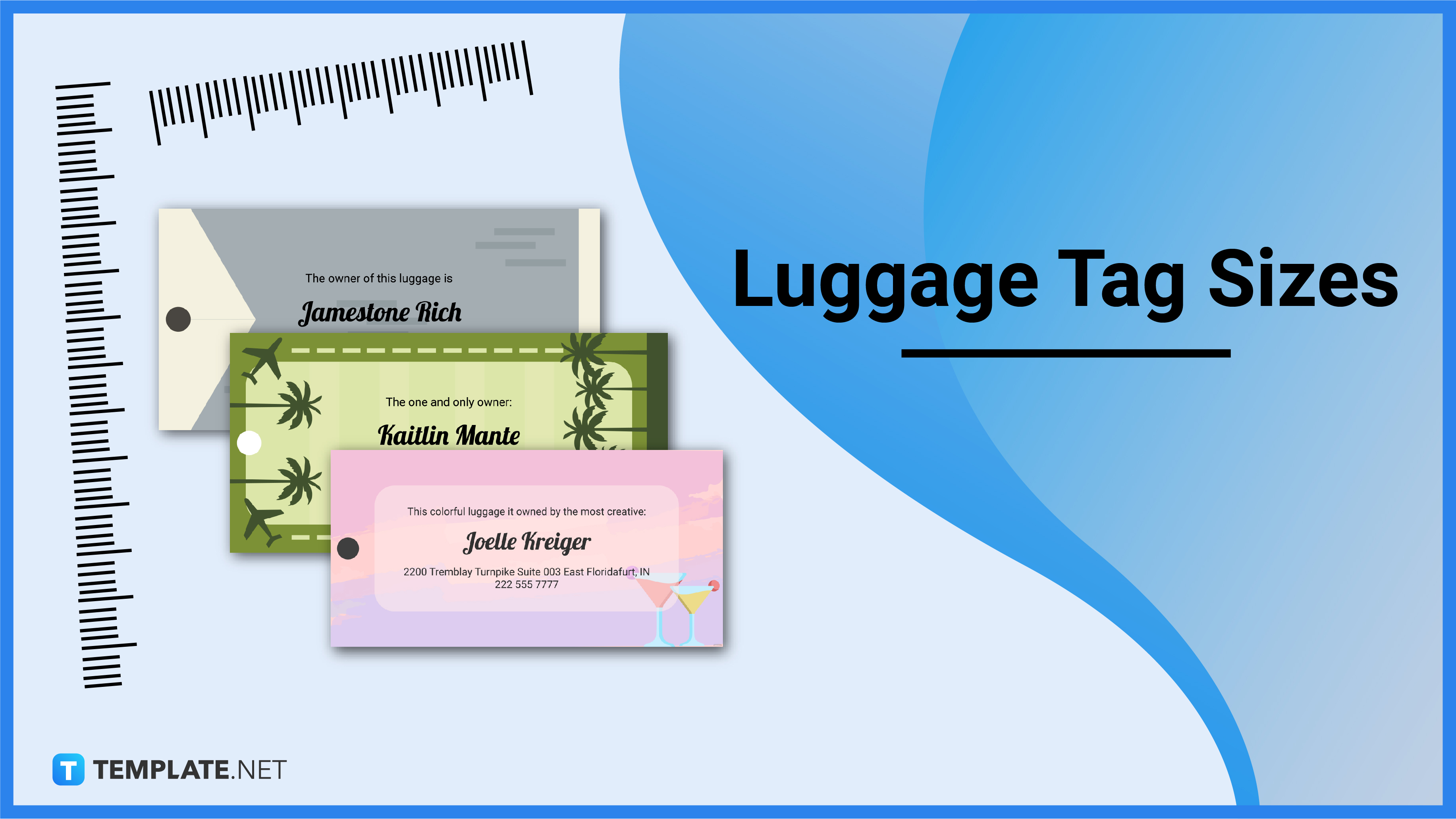 Free Printable Luggage Tag Templates - Download Now [PDF, Word]