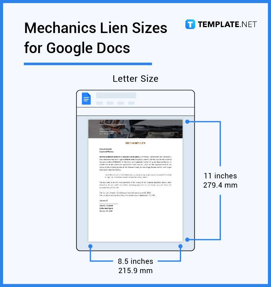 mechanics lien sizes for google docs