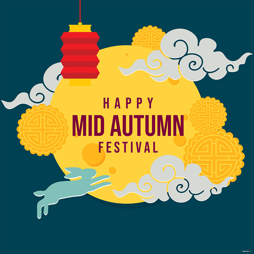 mid autumn festival celebration vector