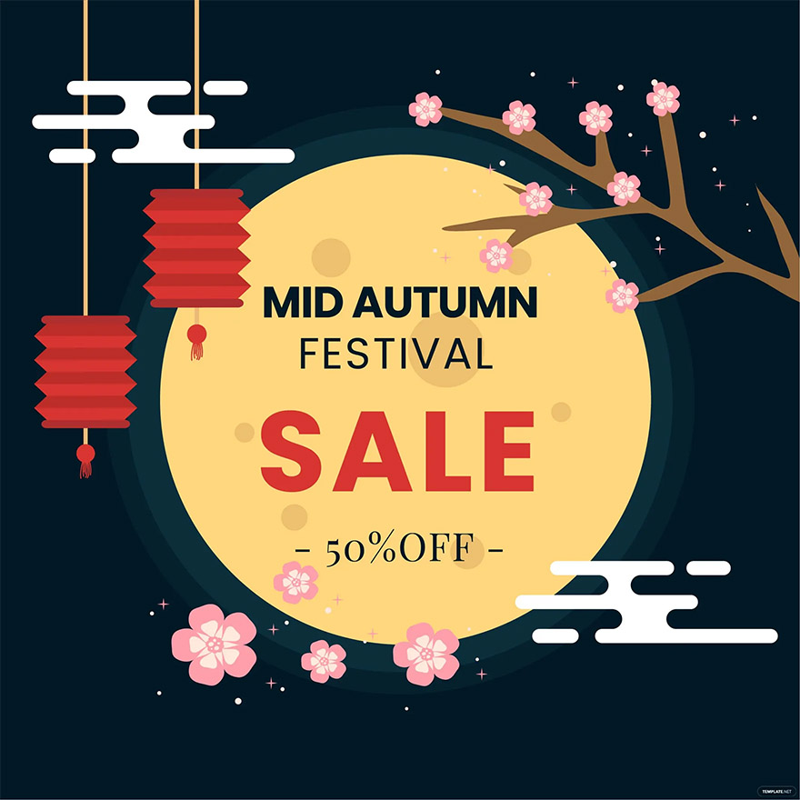 mid autumn festival sale illustration