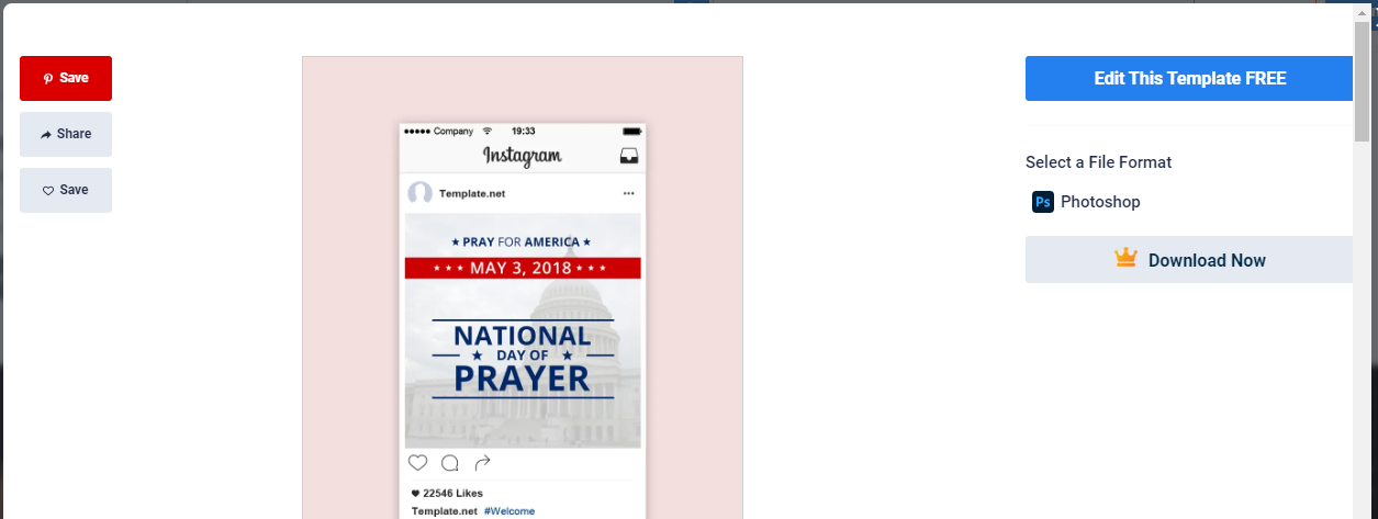 national day of prayer instagram post template