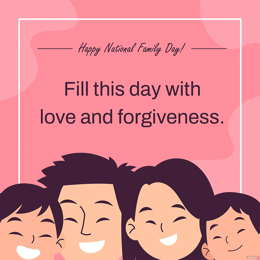national family day greeting card vector