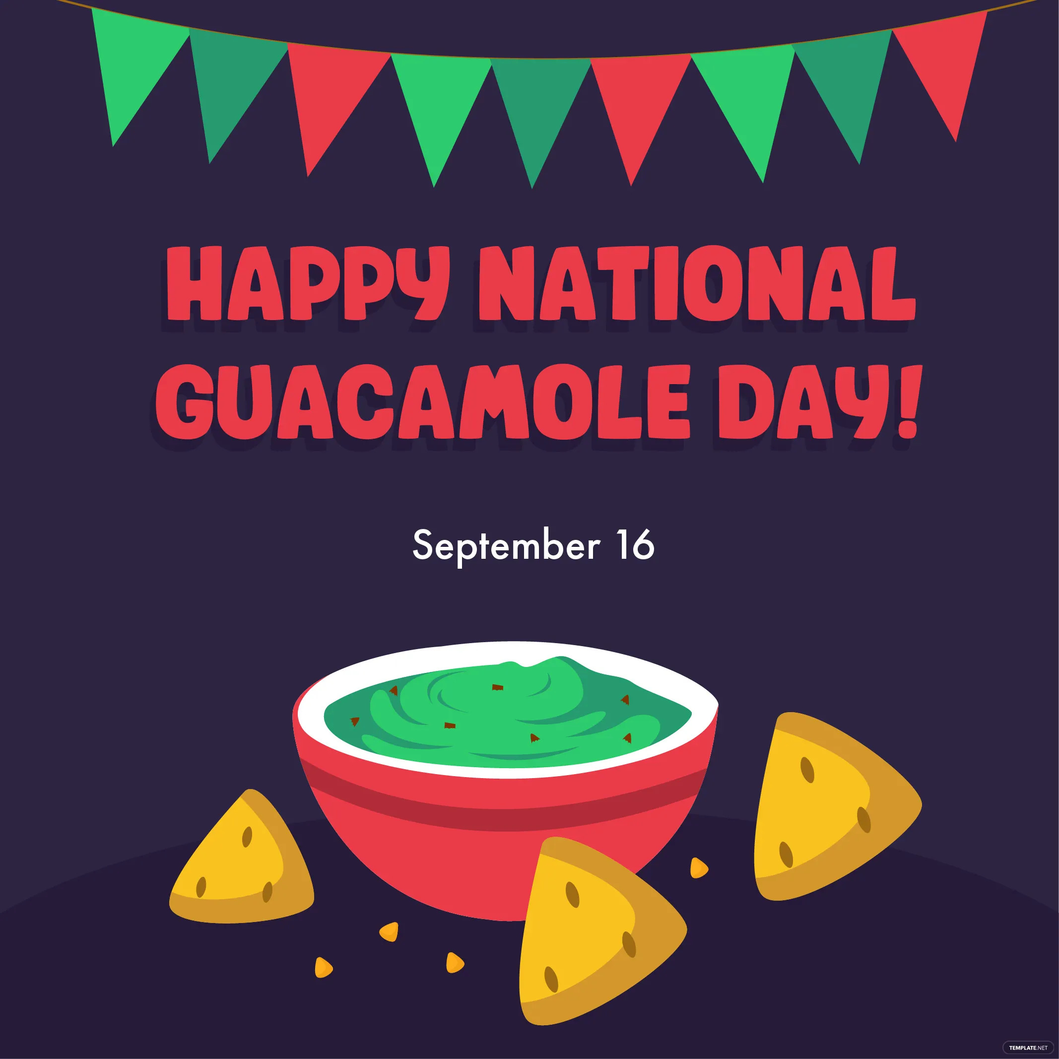 national guacamole day flyer vector