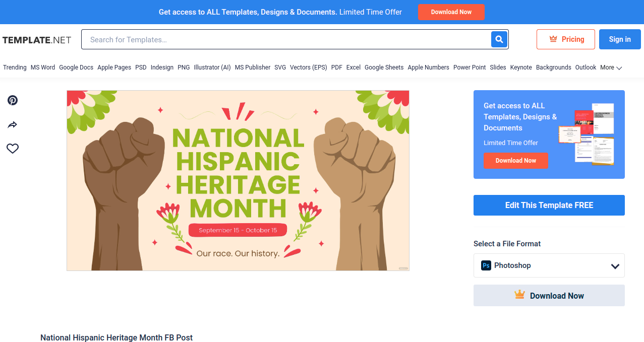 national hispanic heritage month fb post eps illustrator jpg psd png svg