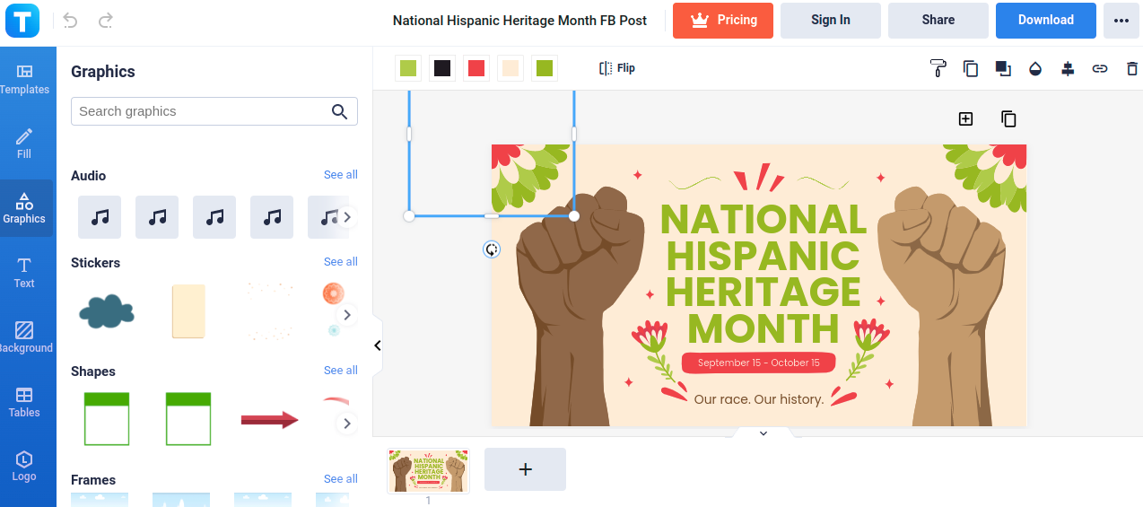 national hispanic heritage month fb post