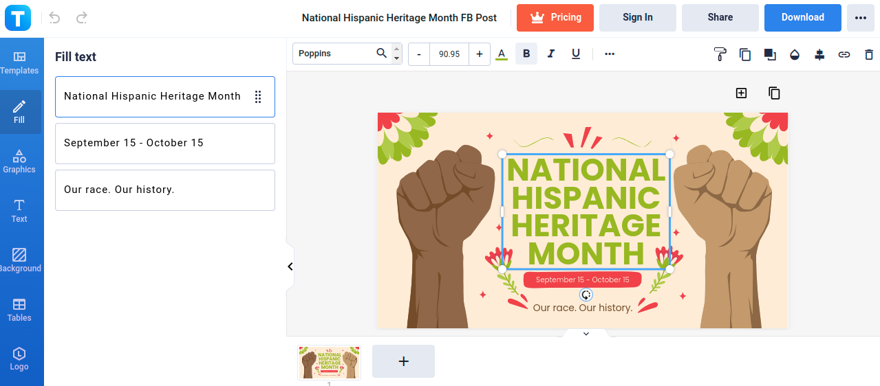 national hispanic heritage month fb post