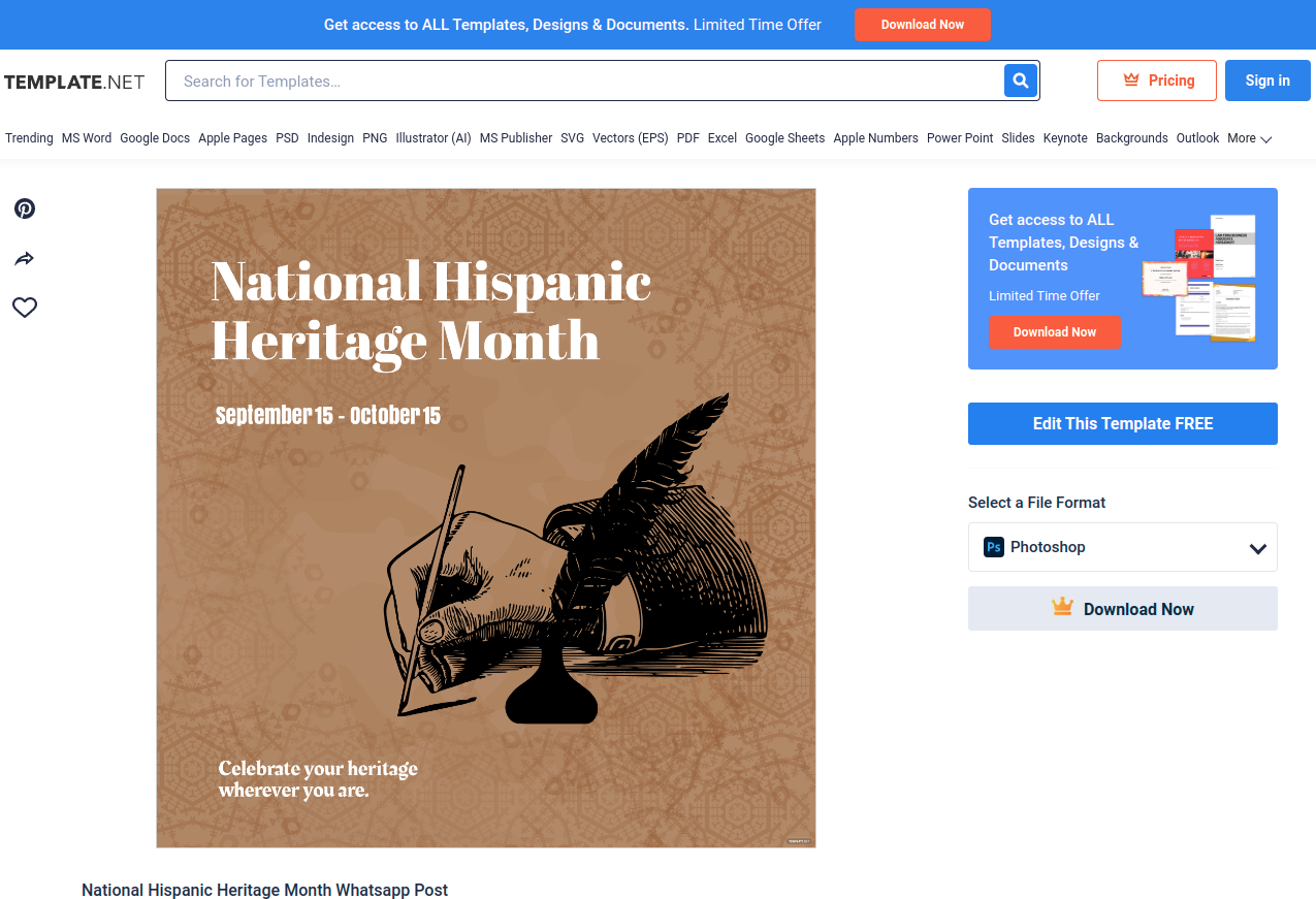 national hispanic heritage month whatsapp post eps illustrator jpg psd png svg