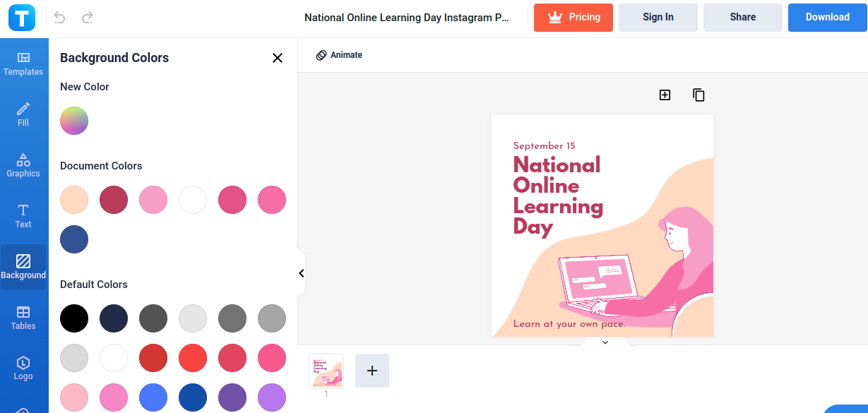 national online learning day instagram post