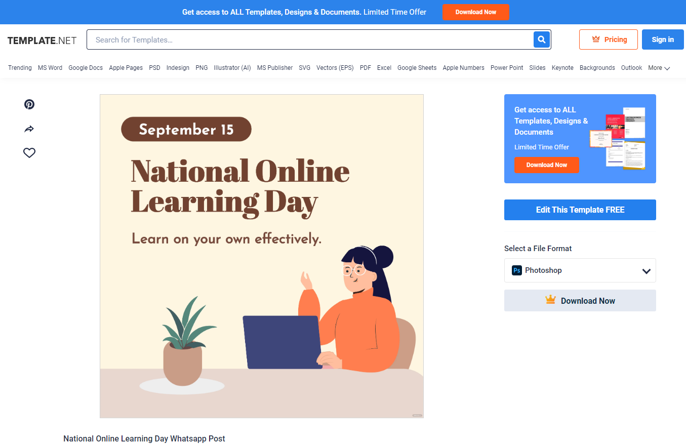 national online learning day whatsapp post