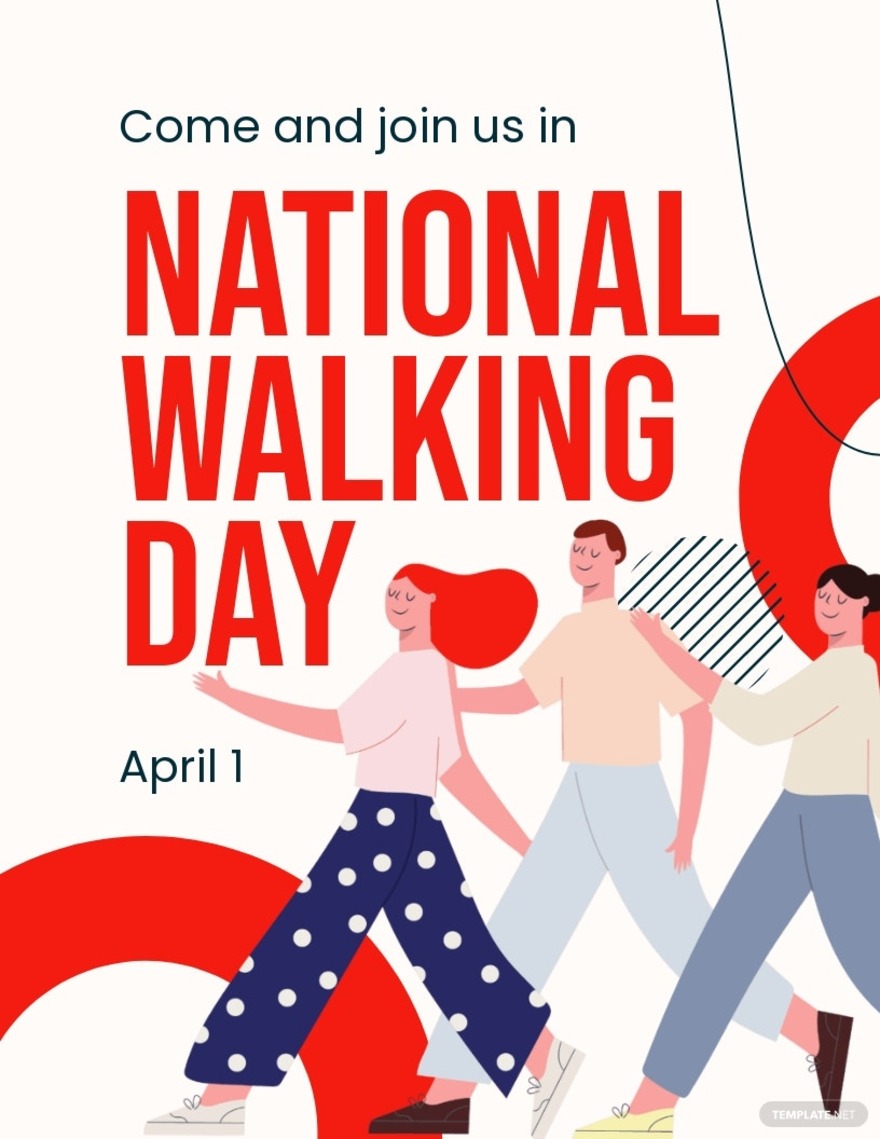 national walking day campaign flyer template