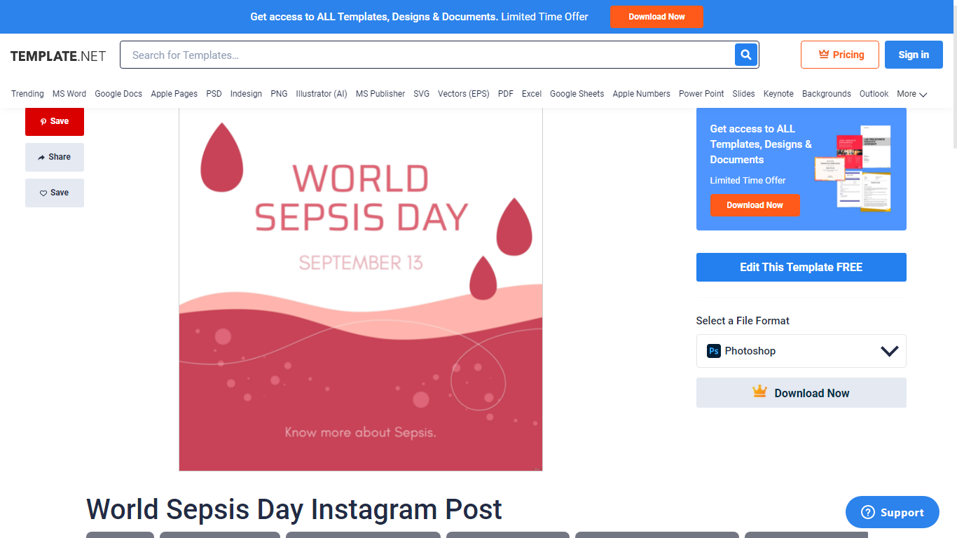 optimize a free world sepsis day instagram post template