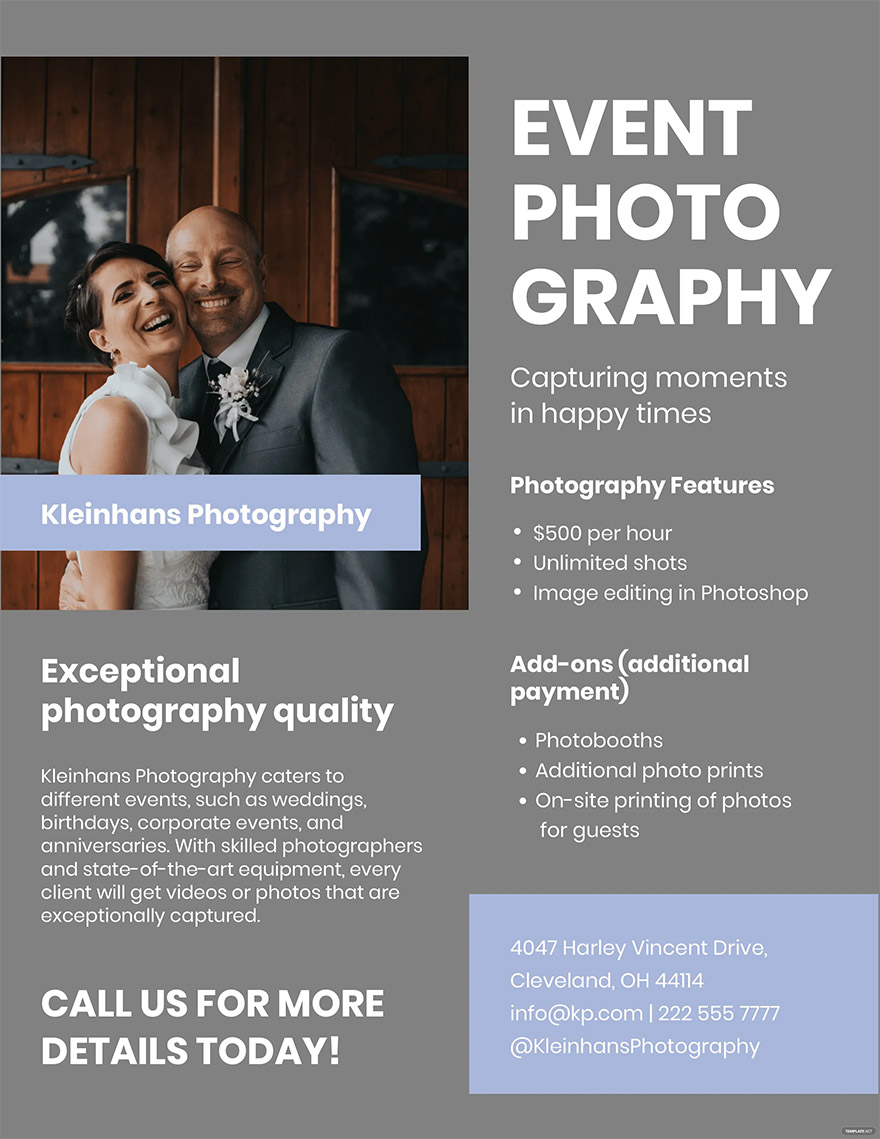 photography sell sheet