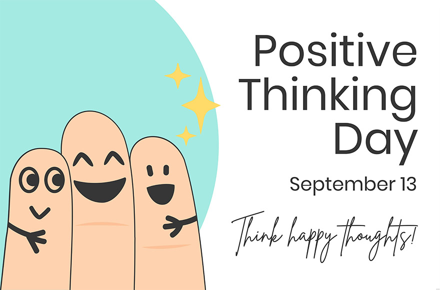positive thinking day banner