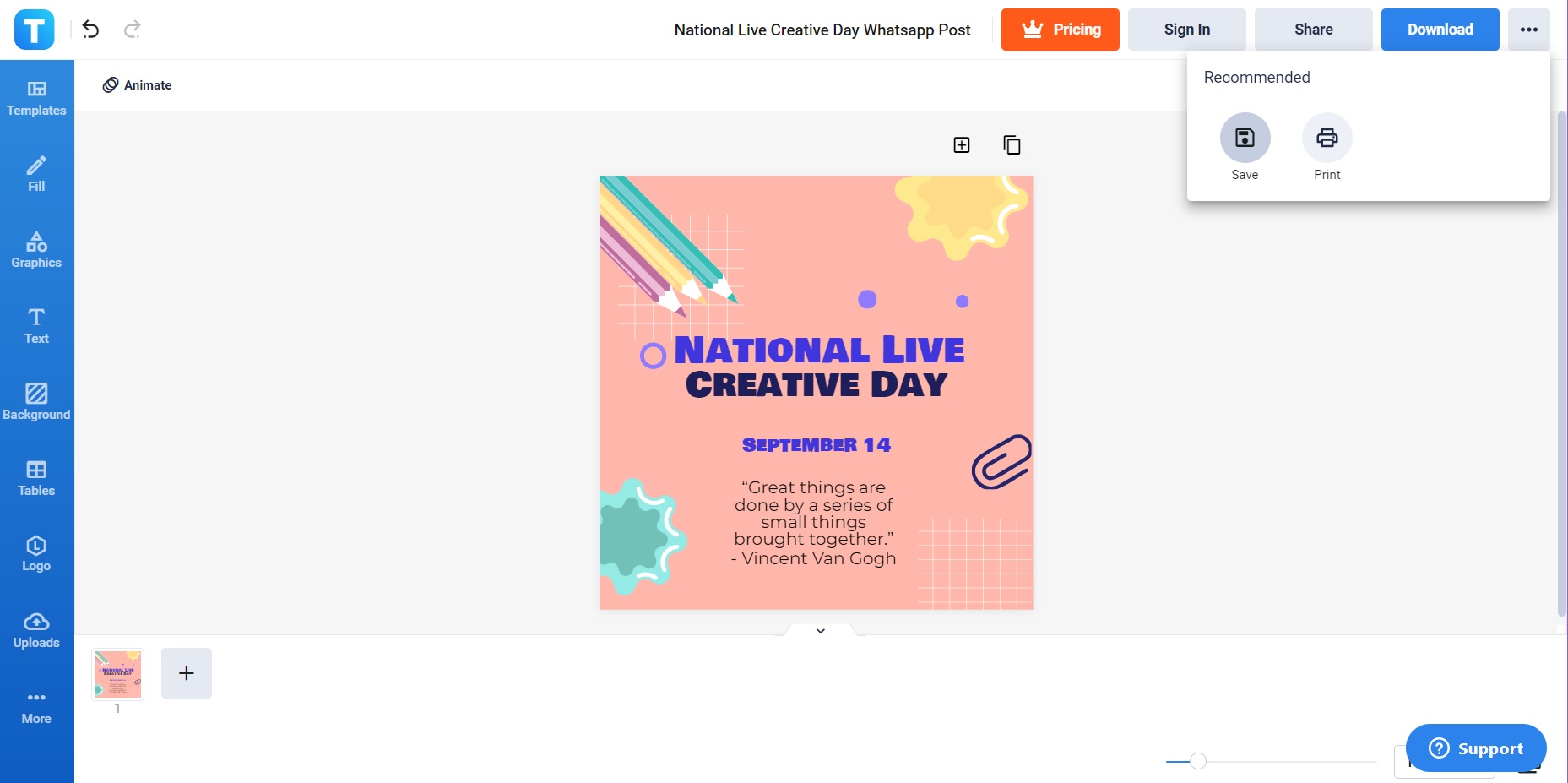 revise download and upload your new whatsapp post for national live creative day