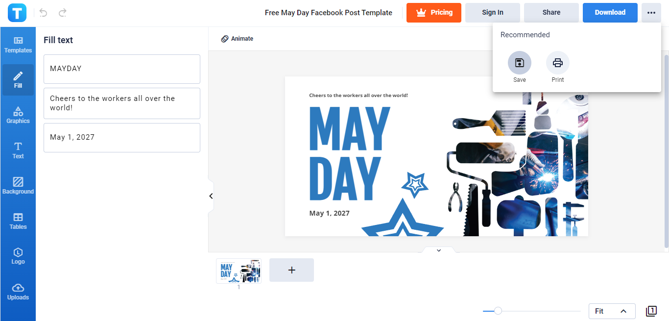 save your may day facebook post draft