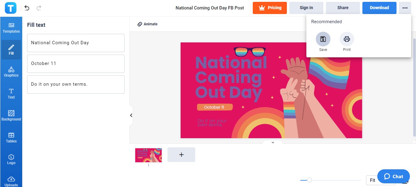 save your national coming out day fb post draft