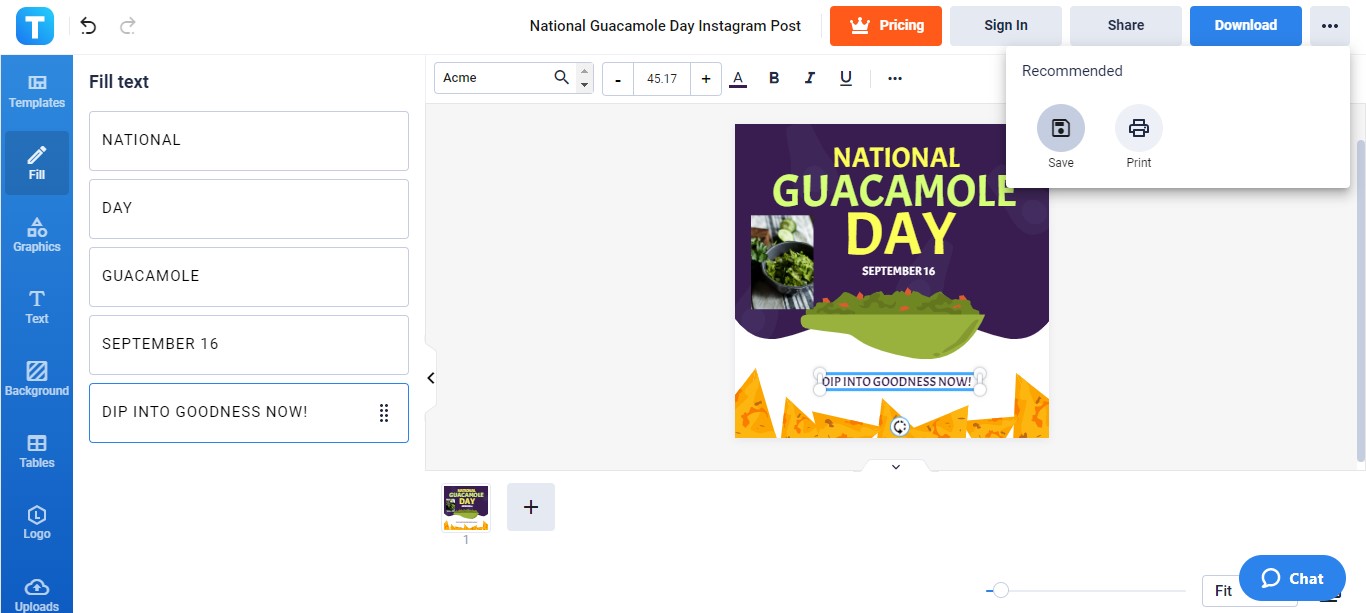 save your national guacamole day instagram post draft