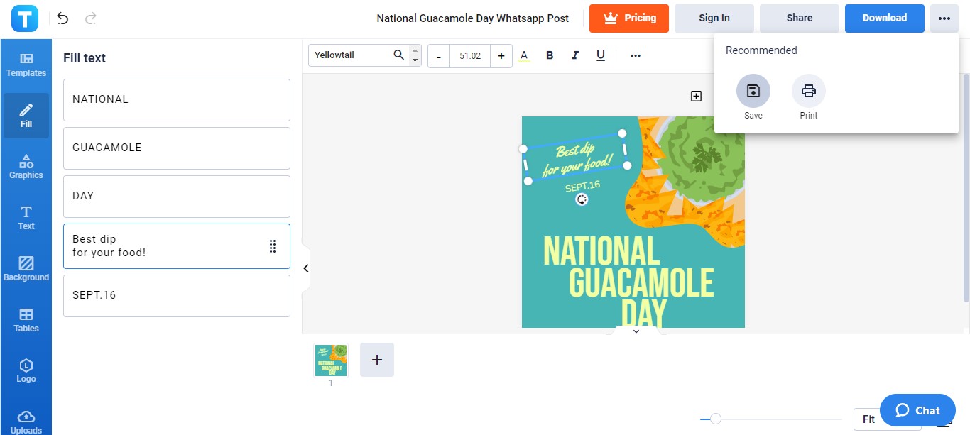 save your national guacamole day whatsapp post draft